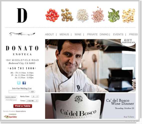 Donato Enoteca website