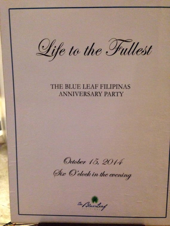 Blue leaf filipinas anniversary life to the fullest