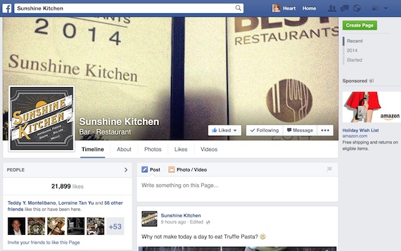 Sunshine Kitchen facebook