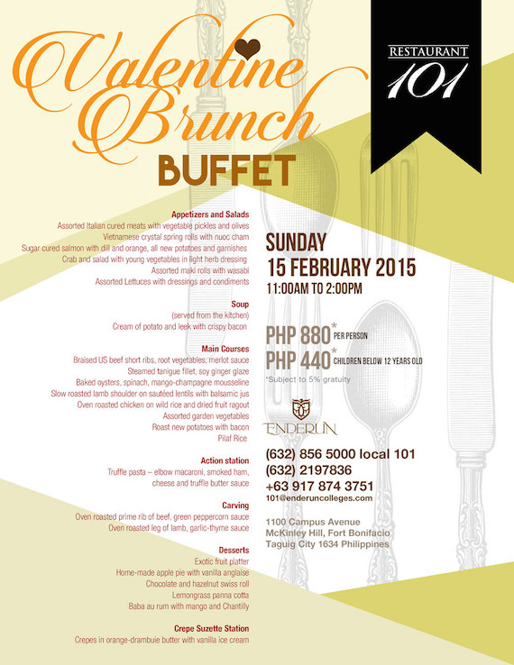 Valentines Buffet Enderun Feb 15