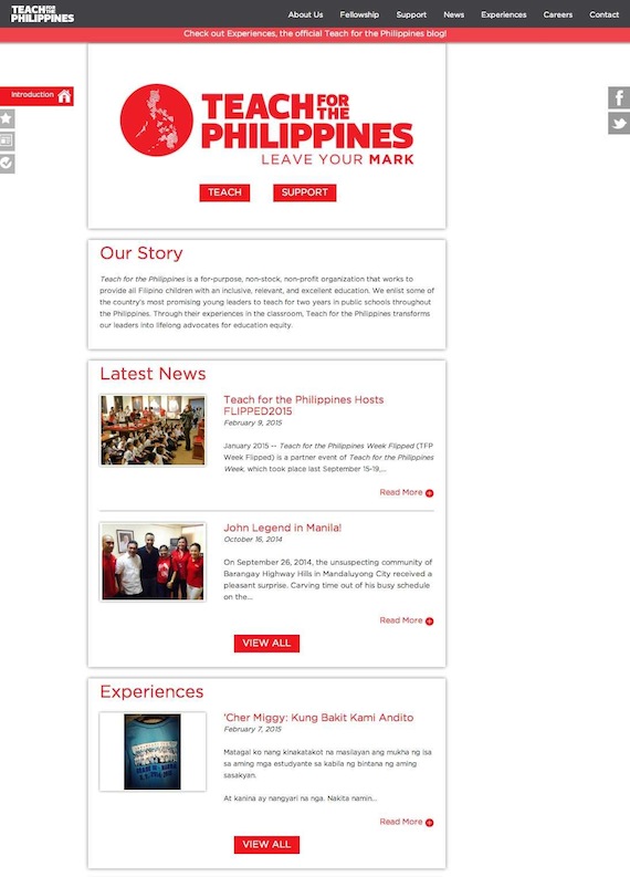 Teach for Philippines website