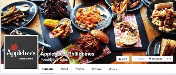 Applebees Philippines Facebook page