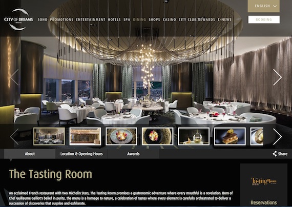 The Tasting Room website City of Dreams manila