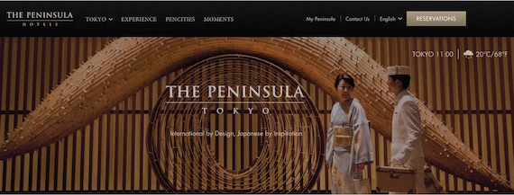 The Peninsula Tokyo website