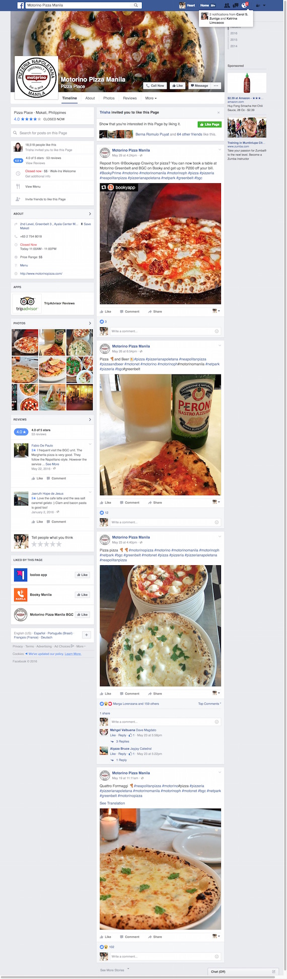 Motorino Pizza Manila, Unit A Ground Flr Net Park Bldg, 5th Ave BGC Taguig City. 18,518 likes · 1,682 talking about this. Traditional Neapolitan Pizza...