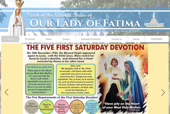 Parish of our lady of fatime Philippines website