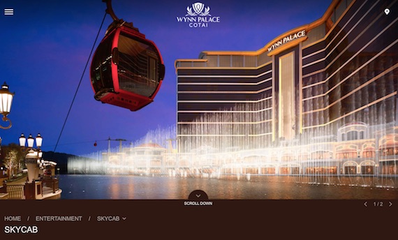 Skycab wynn palace website