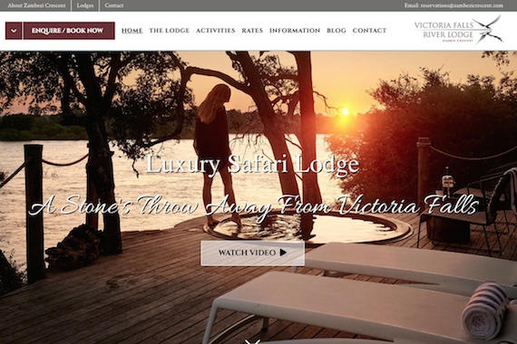 Victoria falls river lodge website