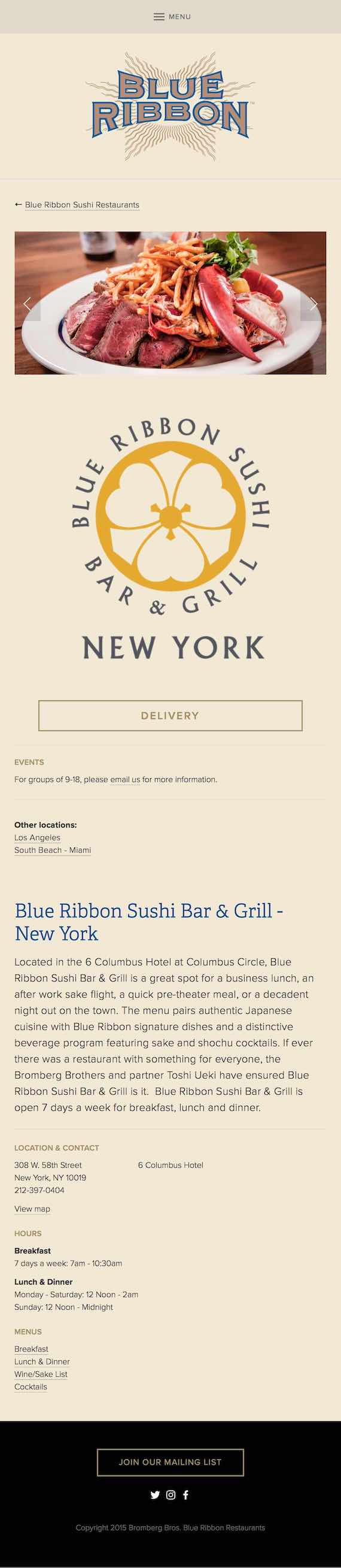 – Blue Ribbon Sushi Bar & Grill - New York — Bromberg Bros. Blue Ribbon Restaurants (20180930)